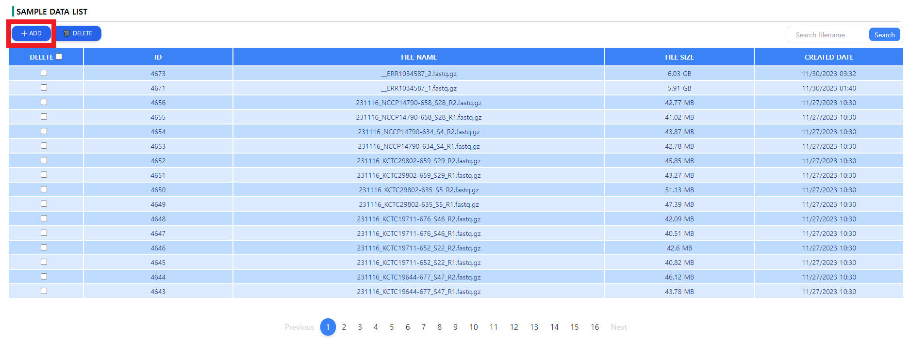 data section